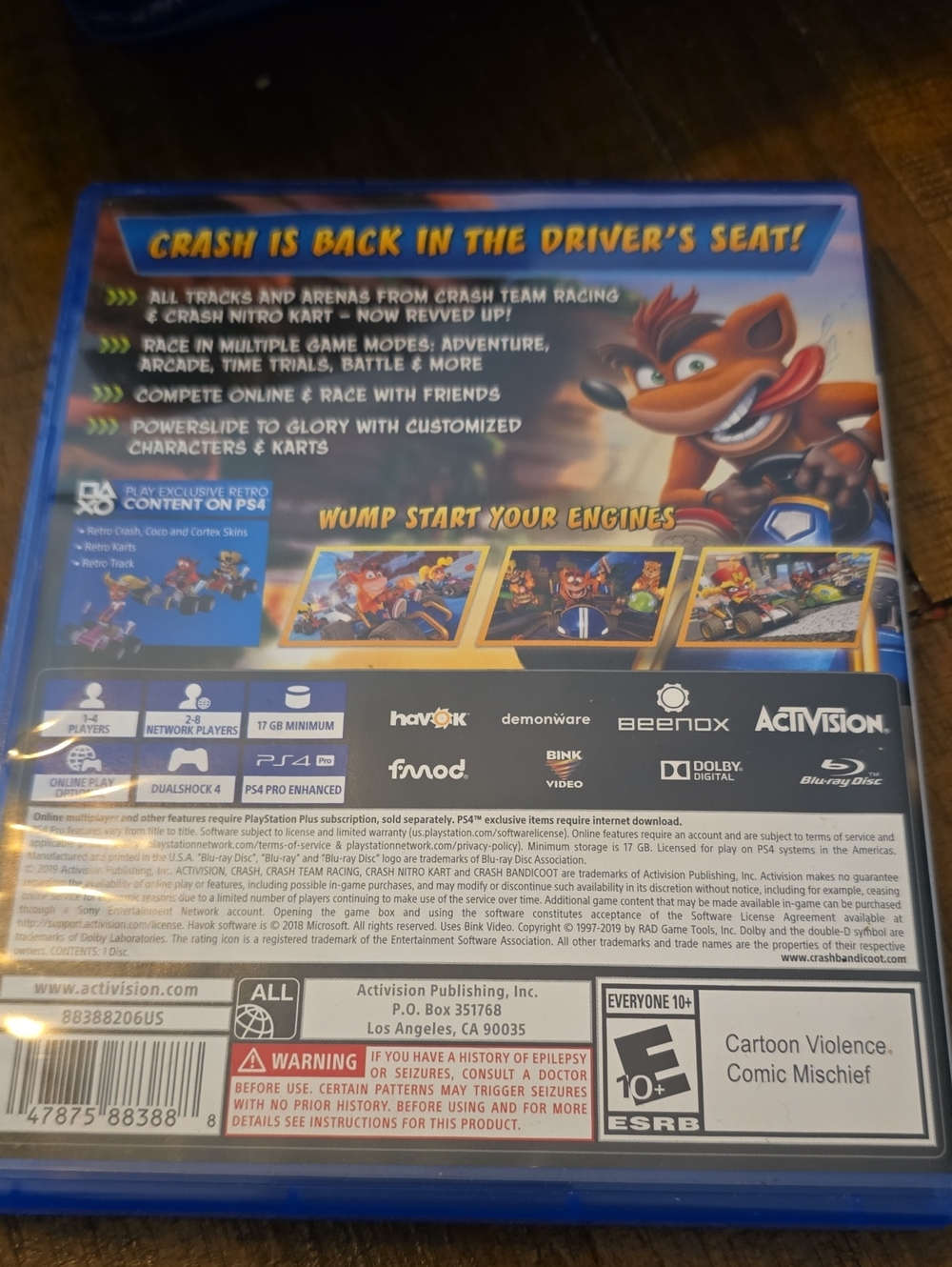 CTR: Crash Team Racing Nitro-Fueled - Blue PS4 Case - Picture 4 of 4